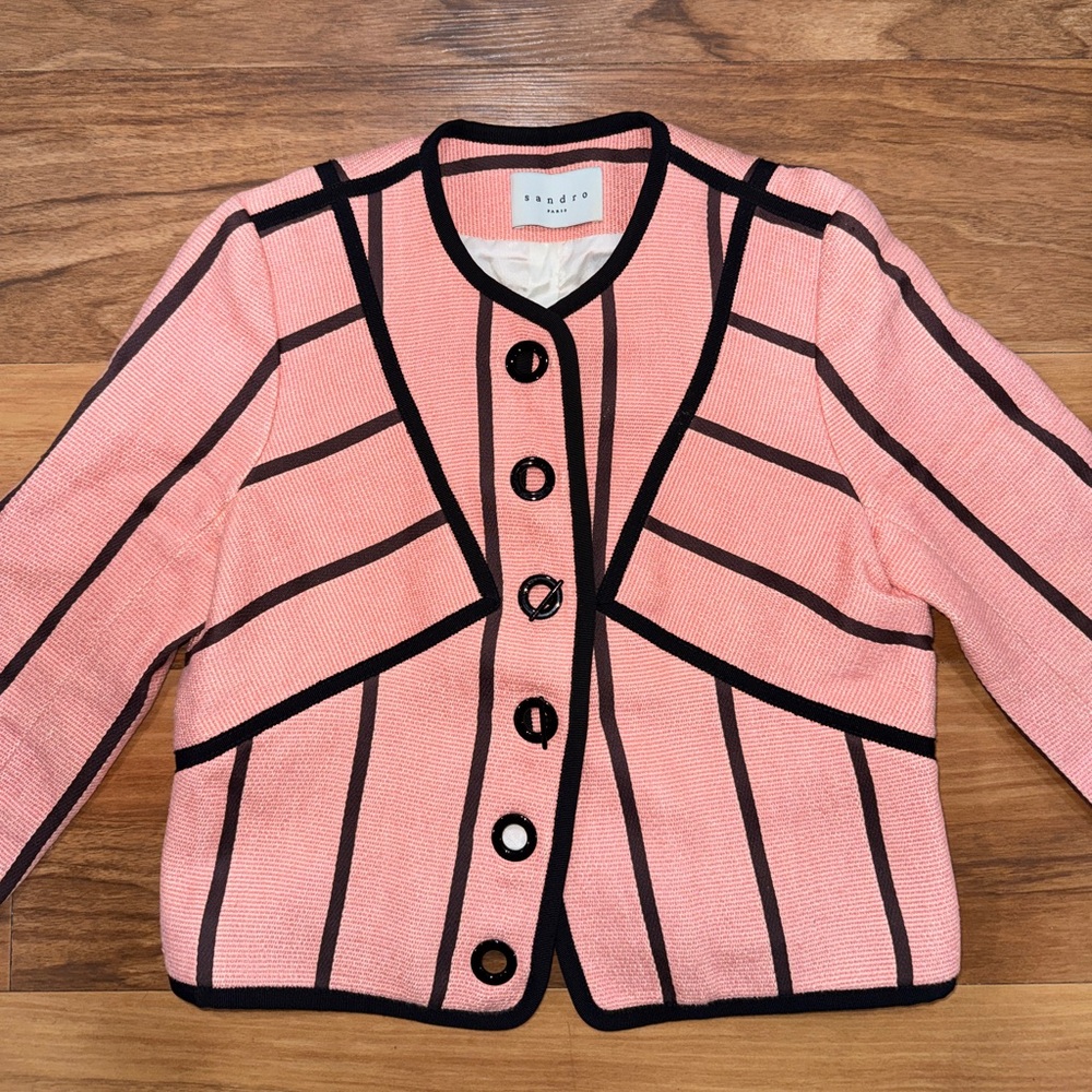 Sandro Paris peach pink evening blazer jacket